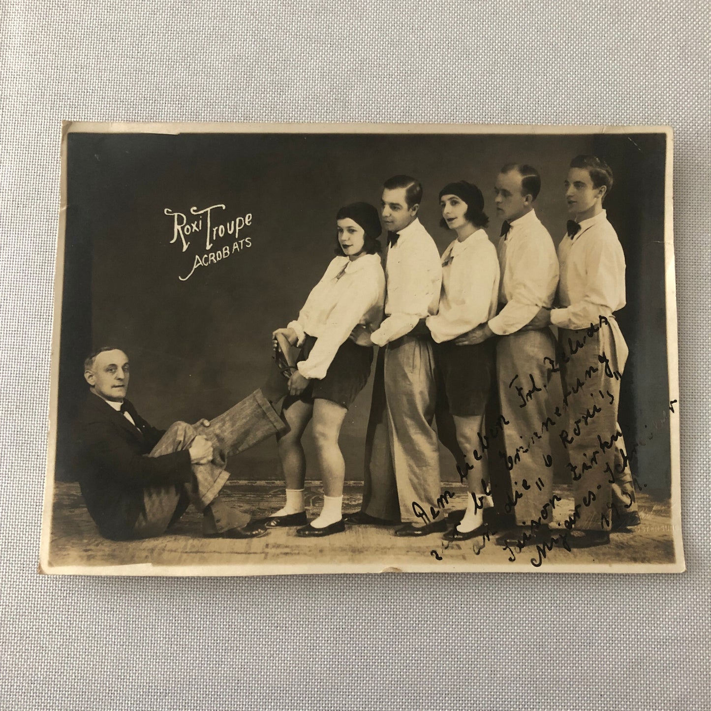 Circus Performer Acrobat Act Photo Photograph Vintage Roxi Troupe Acrobats