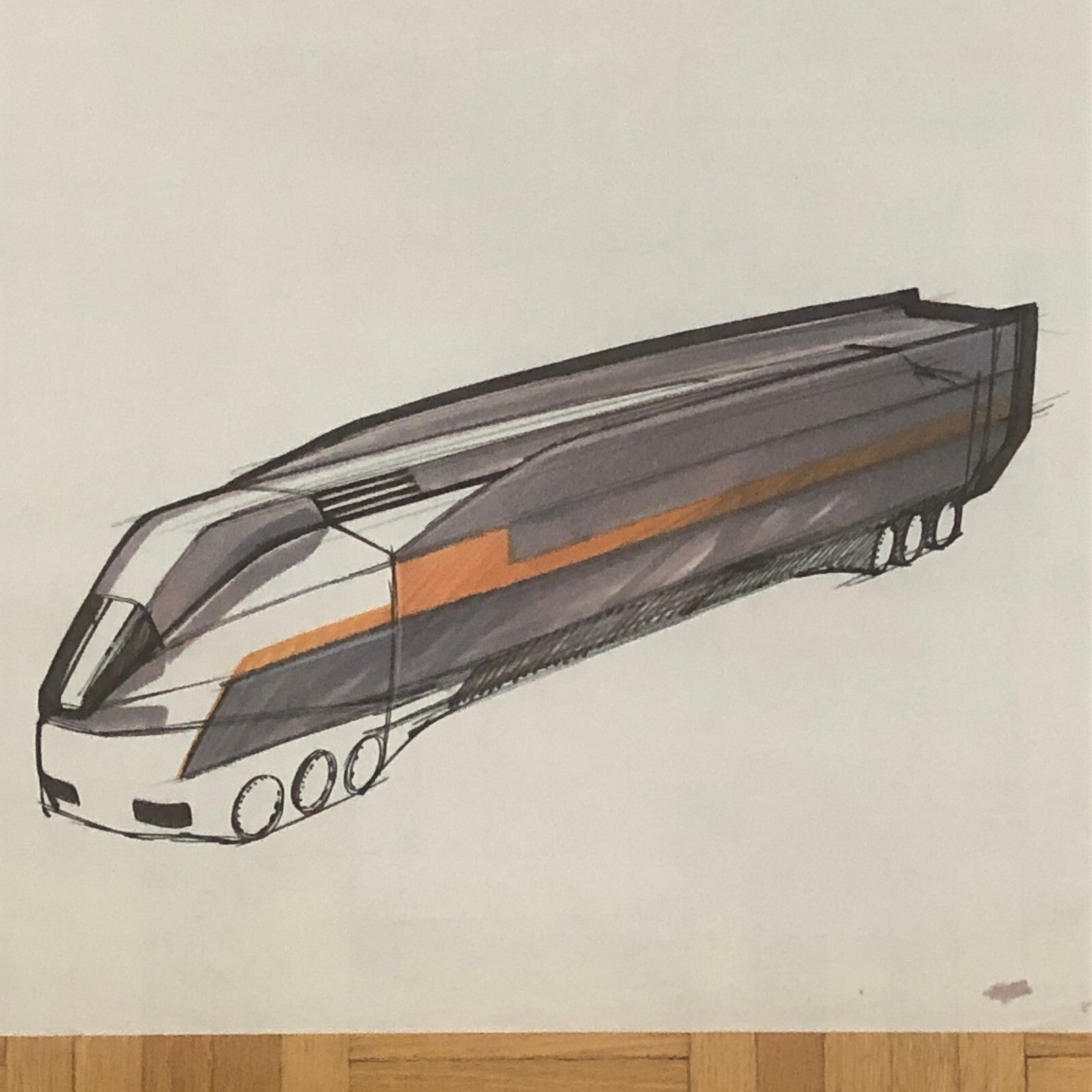 Vintage Design Illustration Sketch Art Lot of 2 Truck Car Construction