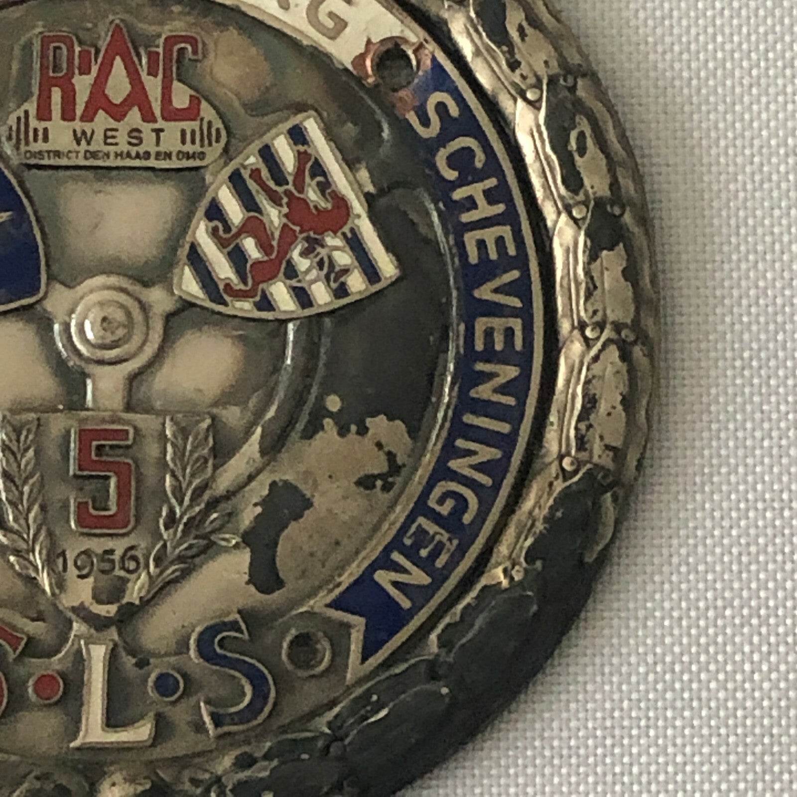 1956 Scheveningen Luxemburg Scheveningen SLS Rally Badge Emblem Award 