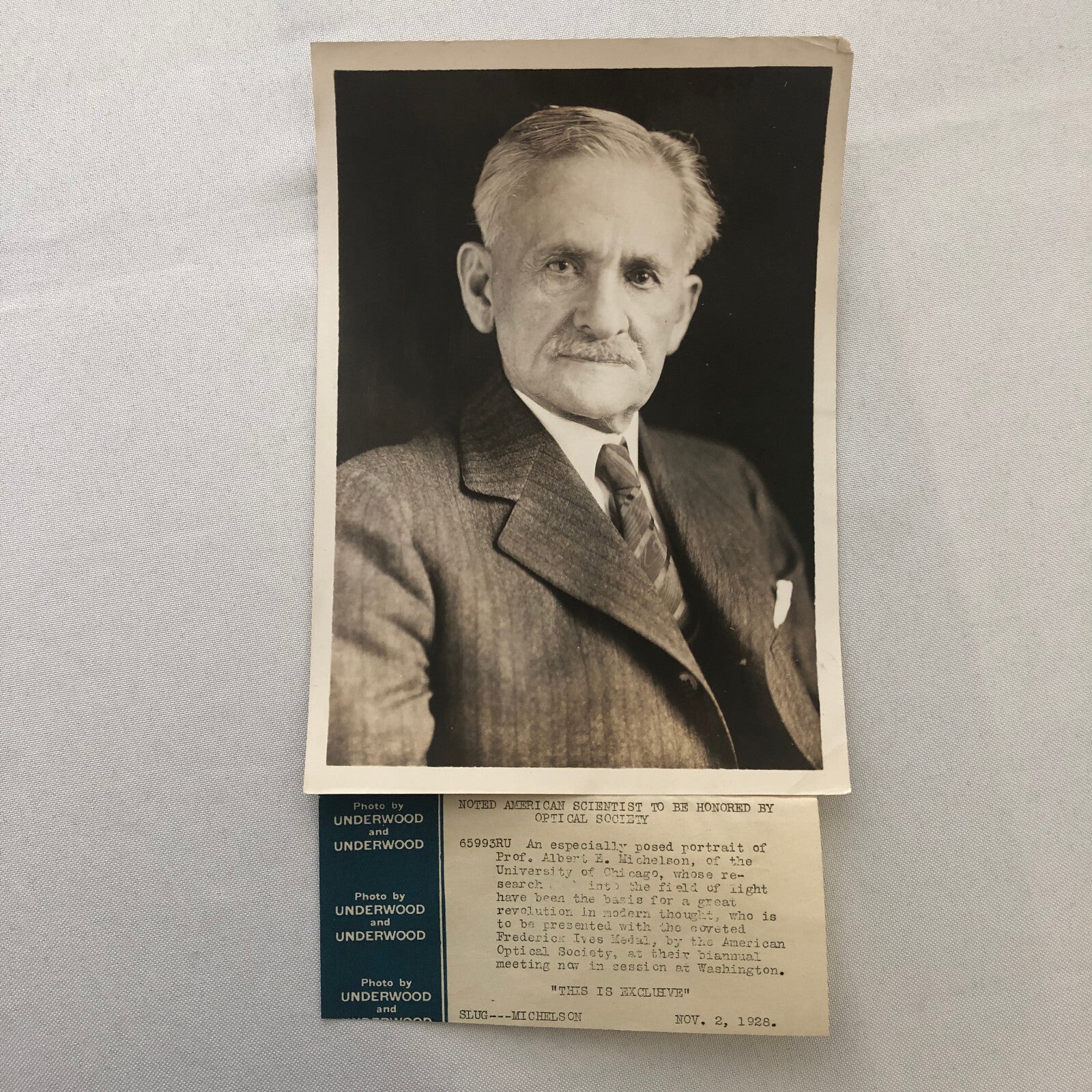 Press Photo Photograph Scientist University of Chicago Albert G Michelson Optics