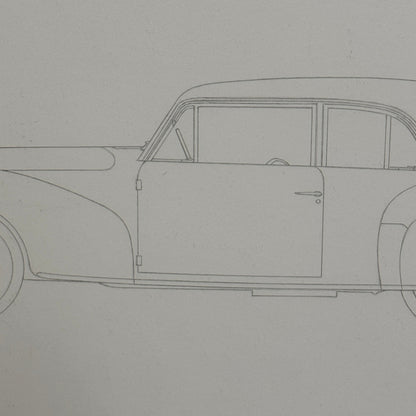 1940 Lincoln Continental Club Coupe Car Illustration Art Drawing Hand Drawn
