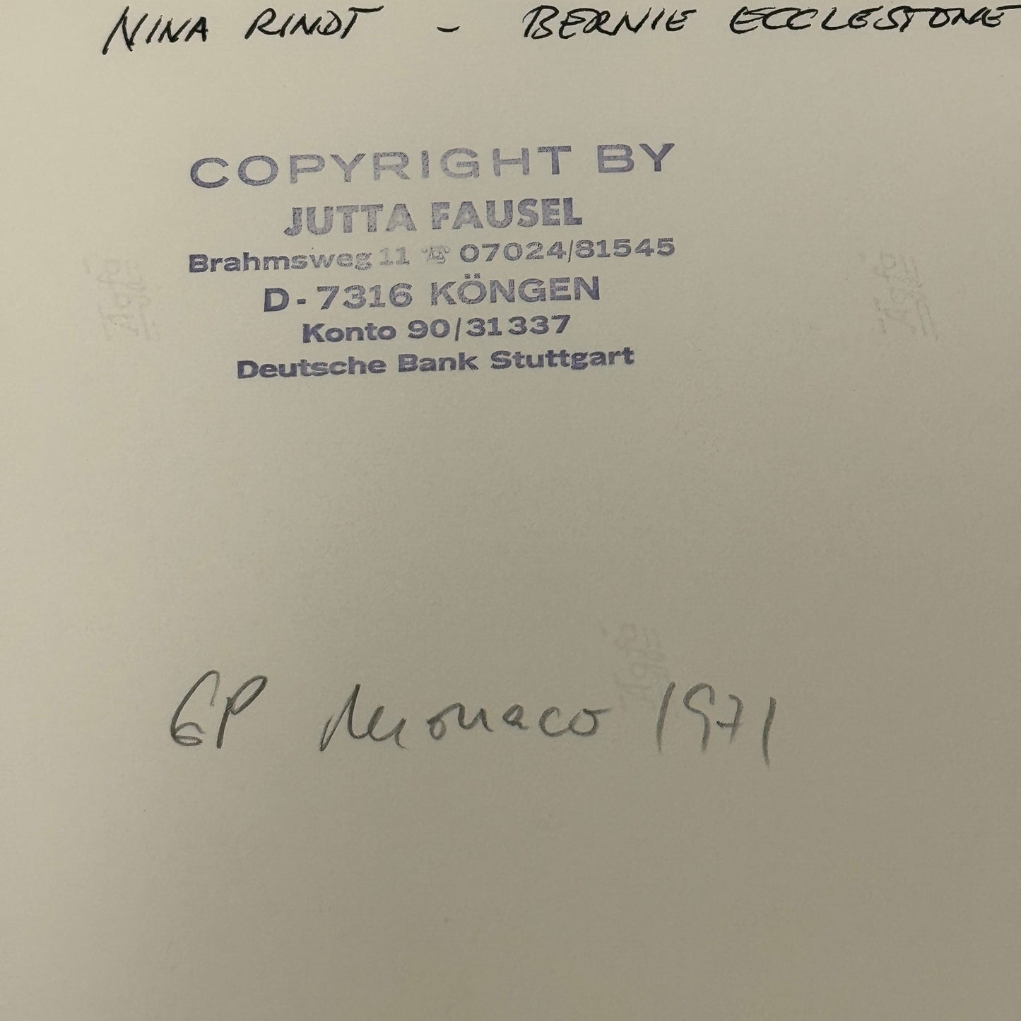 Vintage Racing Photo 1970 Monaco Grand Prix Graham Hill Bernie Ecclestone Rindt