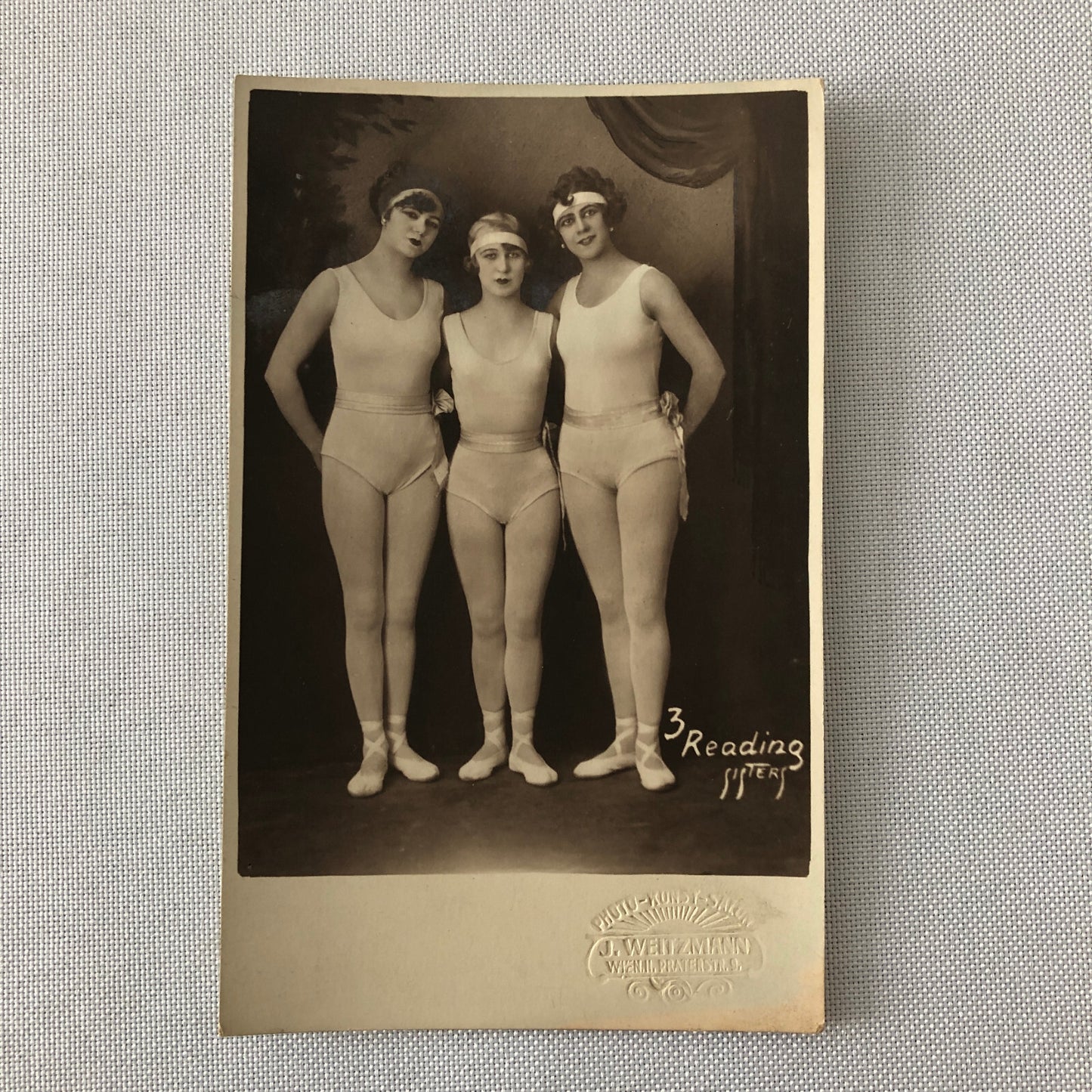 Circus Performers in Costume Real Photo Postcard Post Card RPPC Reading Sisters