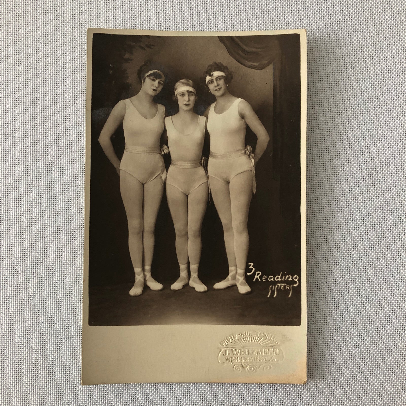 Circus Performers in Costume Real Photo Postcard Post Card RPPC Reading Sisters