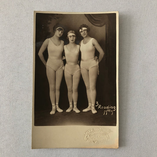 Circus Performers in Costume Real Photo Postcard Post Card RPPC Reading Sisters