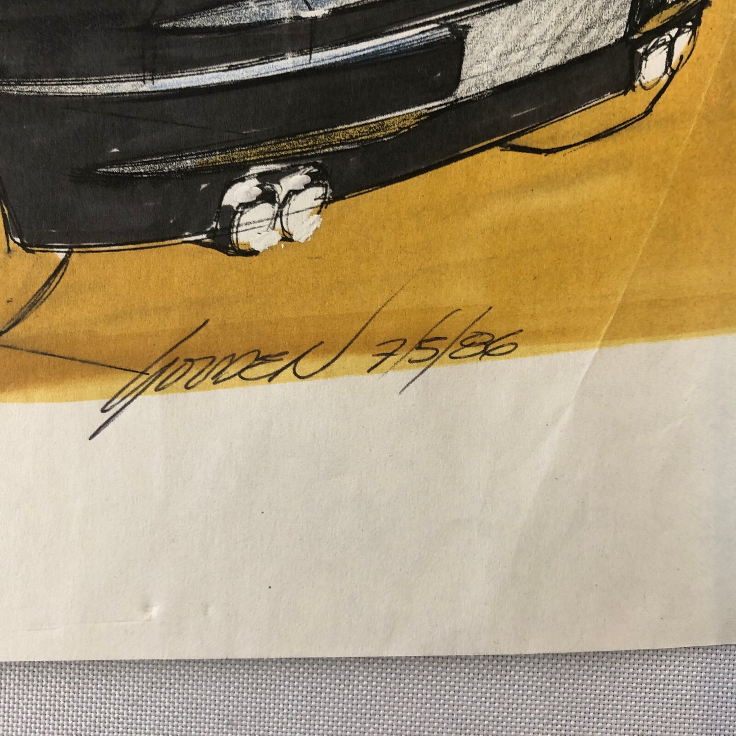 Car Styling Concept Illustration Art Drawing Sketch Vintage Signed 1986