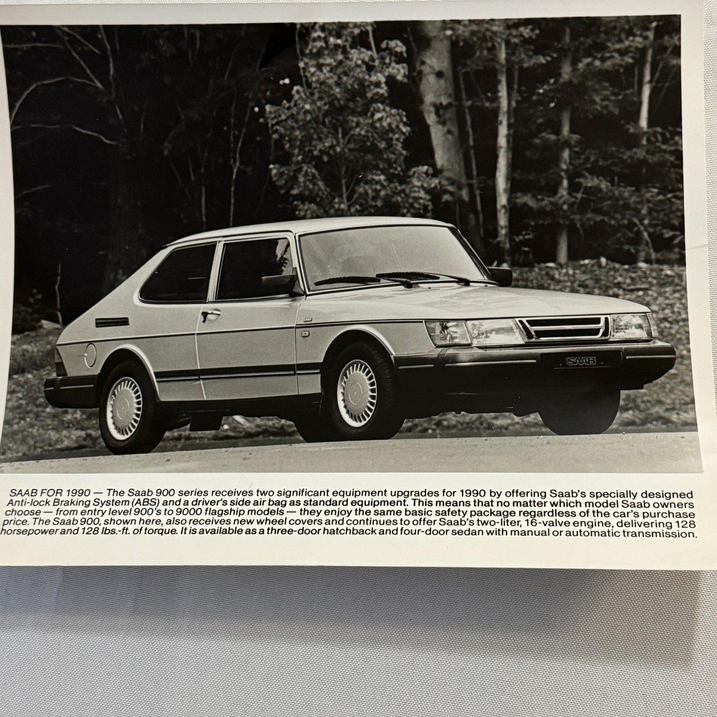 1990 Saab 900 Car Automobile Factory Press Photo Photograph Print