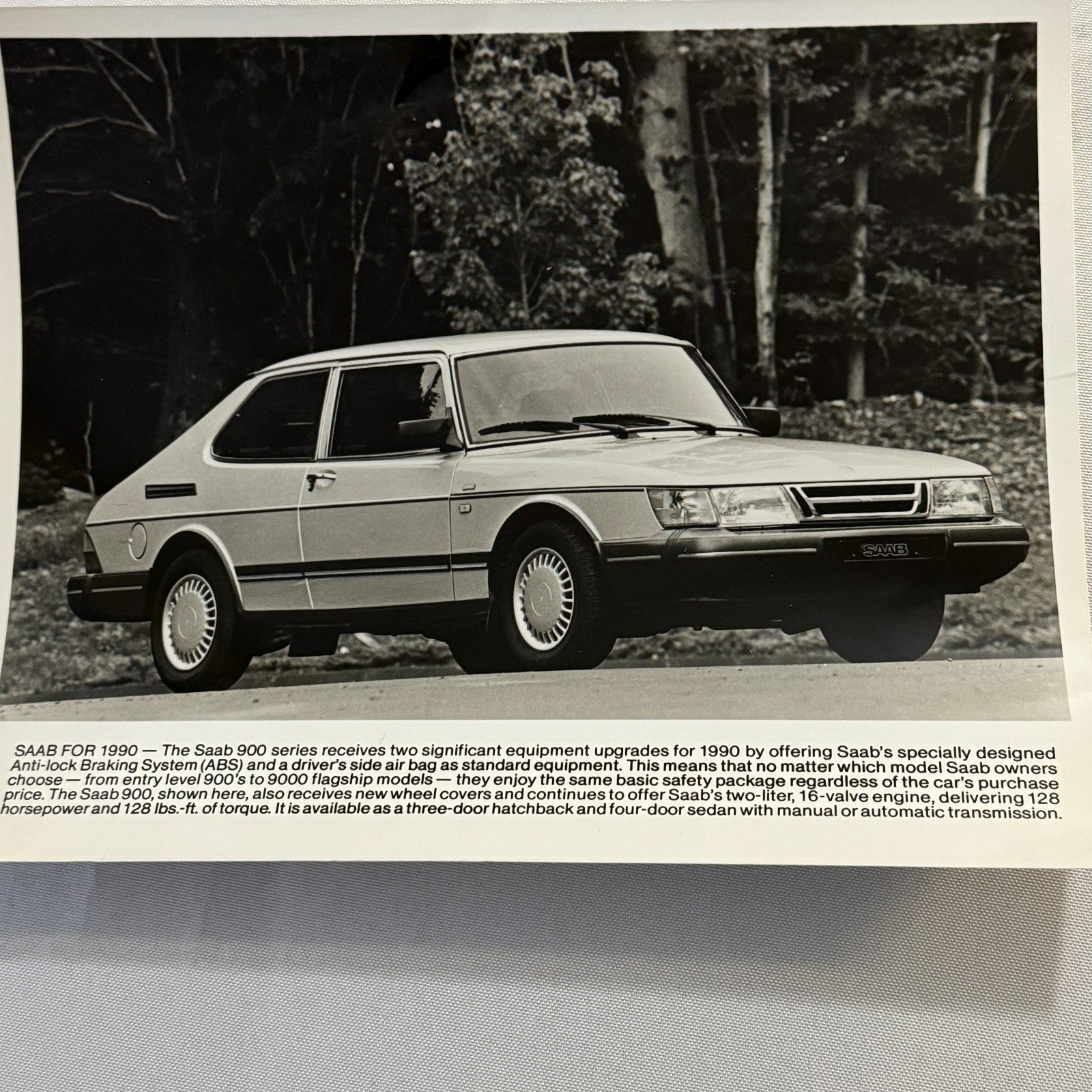 1990 Saab 900 Car Automobile Factory Press Photo Photograph Print