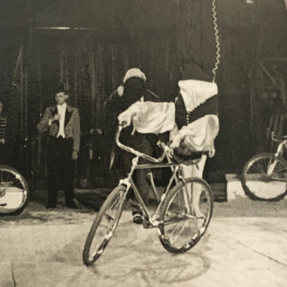 Circus Performer Bicycle Balancing Act Photo Photograph Vintage