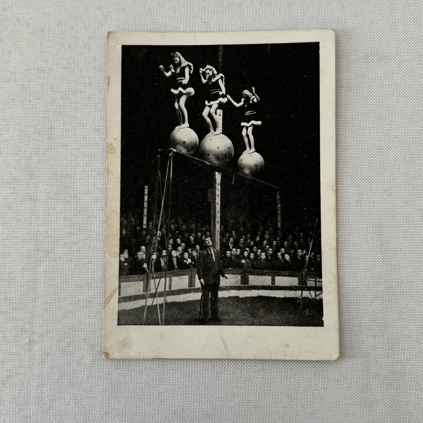 Vintage Circus Acrobat Balancing Act Tightrope Postcard German Text Post Card