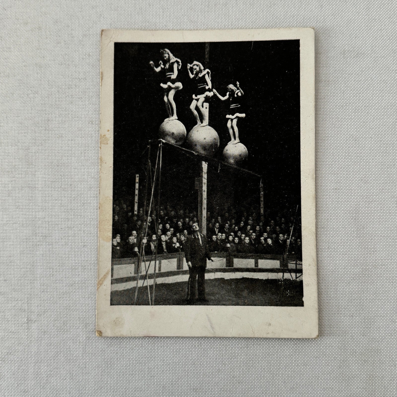 Vintage Circus Acrobat Balancing Act Tightrope Postcard German Text Post Card