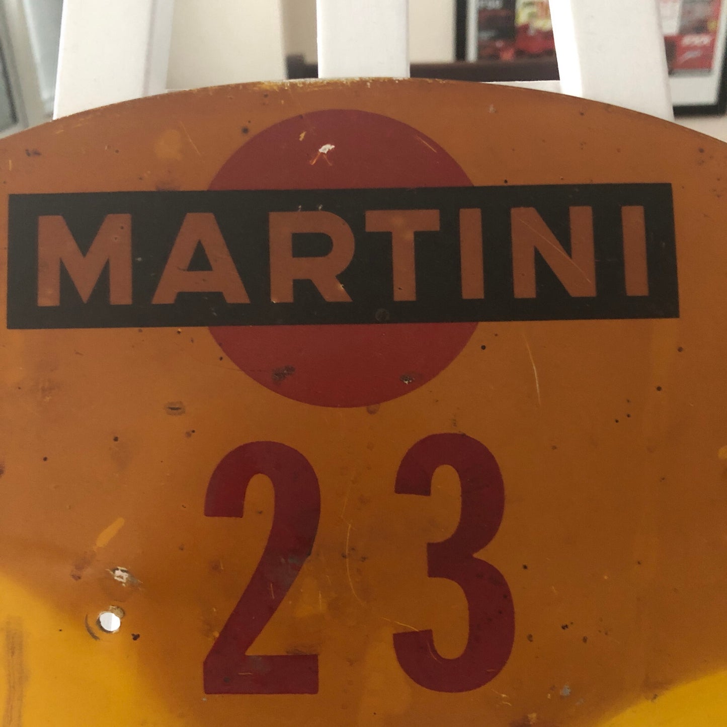 1966 RAC Zuid Brabant Grensrit Car Rally Rallye Participant Plate w/ Martini Ad