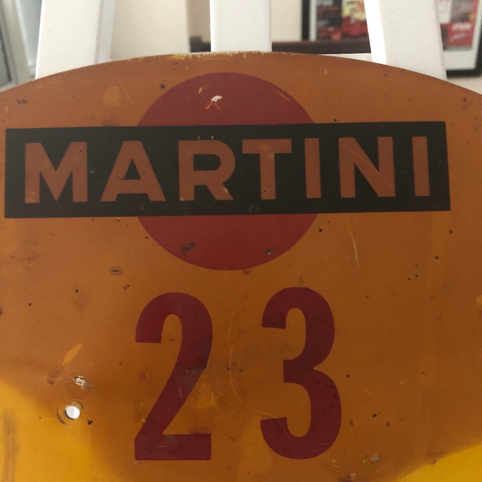 1966 RAC Zuid Brabant Grensrit Car Rally Rallye Participant Plate w/ Martini Ad