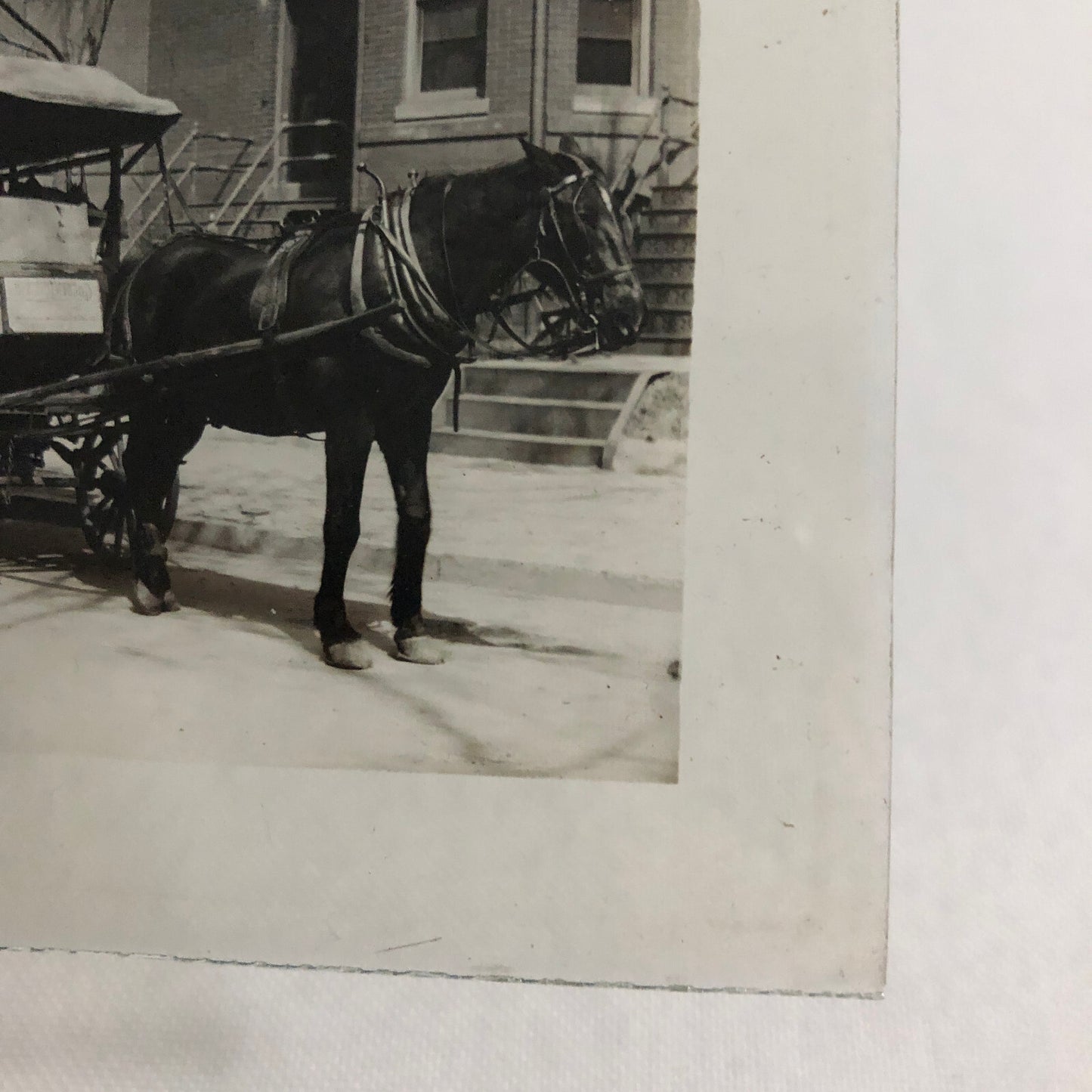 Antique Glass Plate Lantern Slide Photo Horse Drawn Wagon Vendor Cart