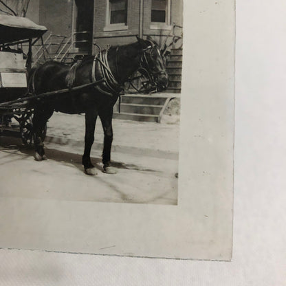 Antique Glass Plate Lantern Slide Photo Horse Drawn Wagon Vendor Cart