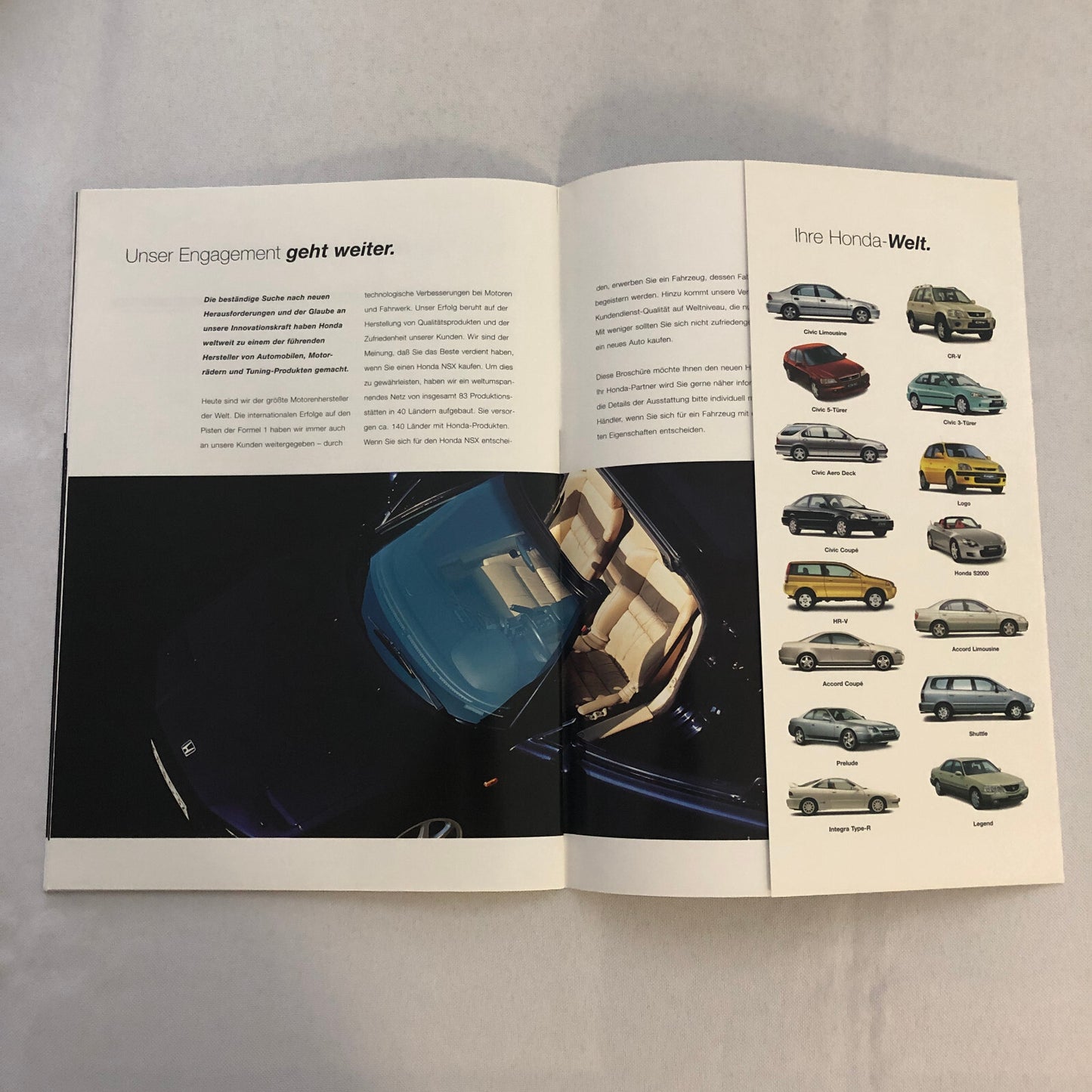 Honda NSX Car Sales Brochure GERMAN Text European Market
