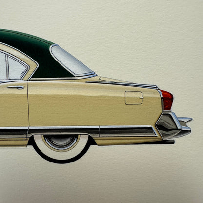 1953 Kaiser Dragon Car Automobile Illustration Art Drawing Hand Drawn