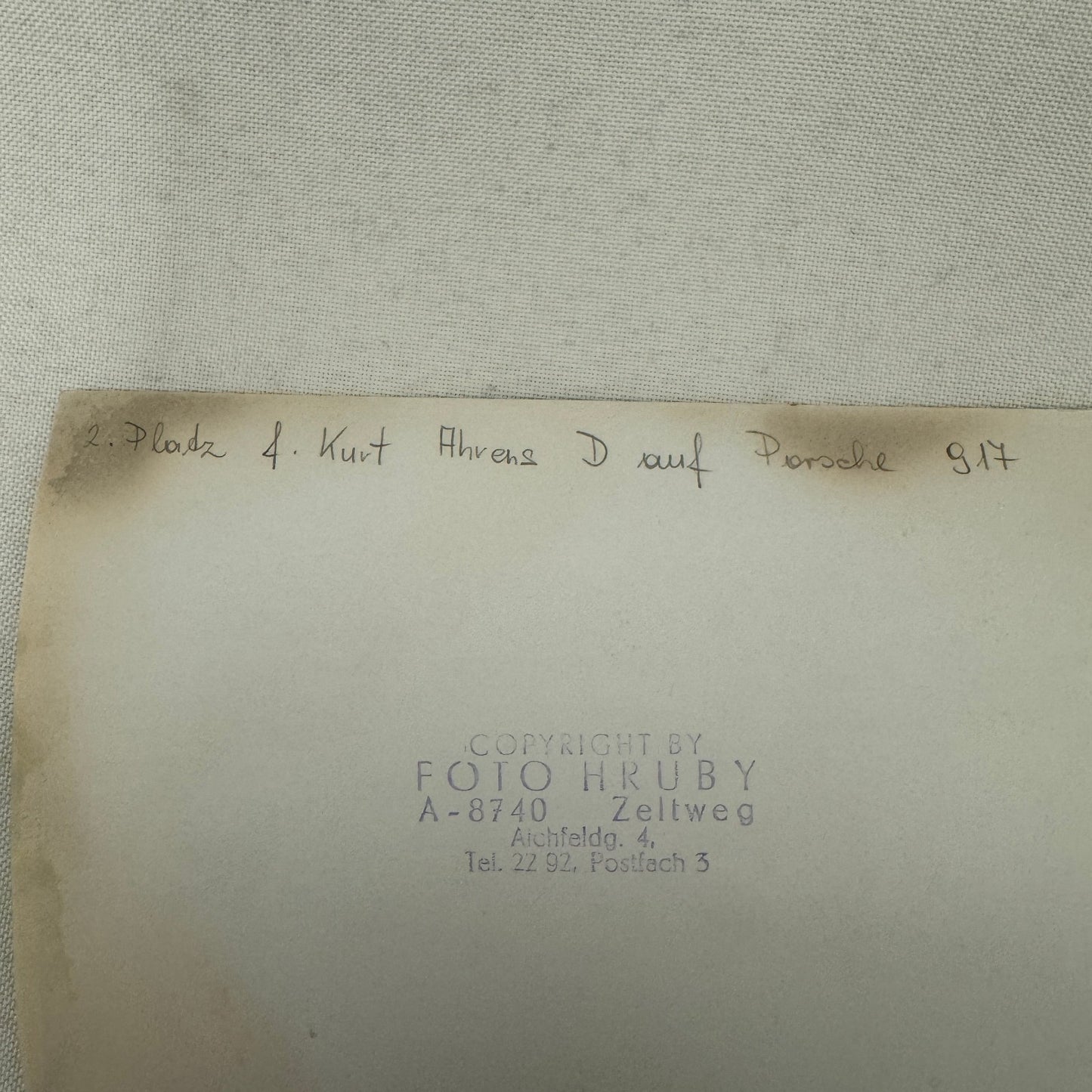 Vintage Porsche 917 Racing Photo Photograph Kurt Ahrens Foto Hruby