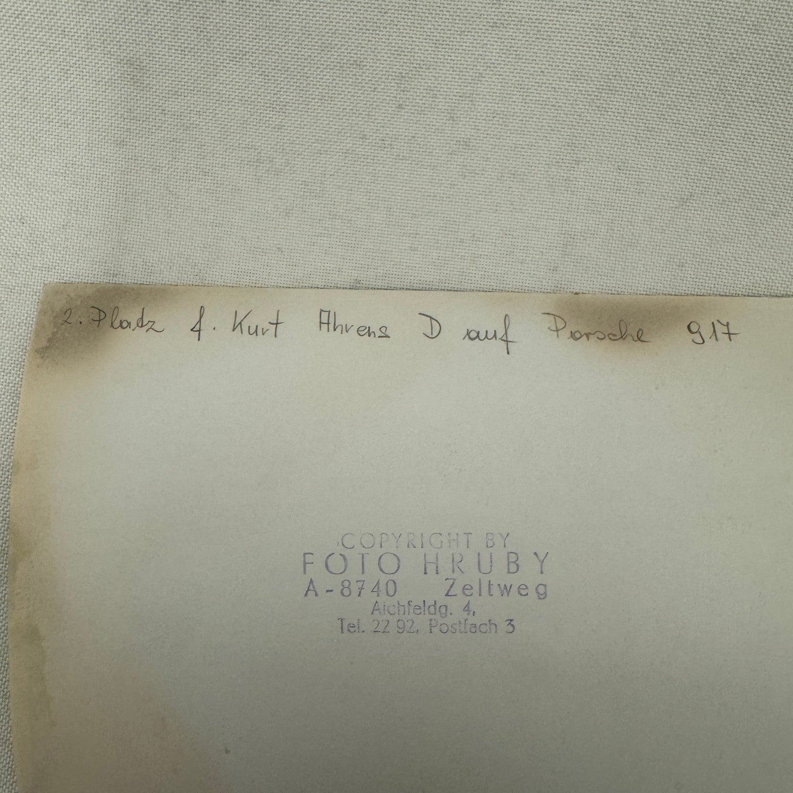 Vintage Porsche 917 Racing Photo Photograph Kurt Ahrens Foto Hruby