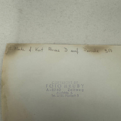 Vintage Porsche 917 Racing Photo Photograph Kurt Ahrens Foto Hruby