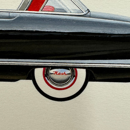 1953 Nash Ambassador Club Coupe Car Illustration Art Drawing Vintage Miniature