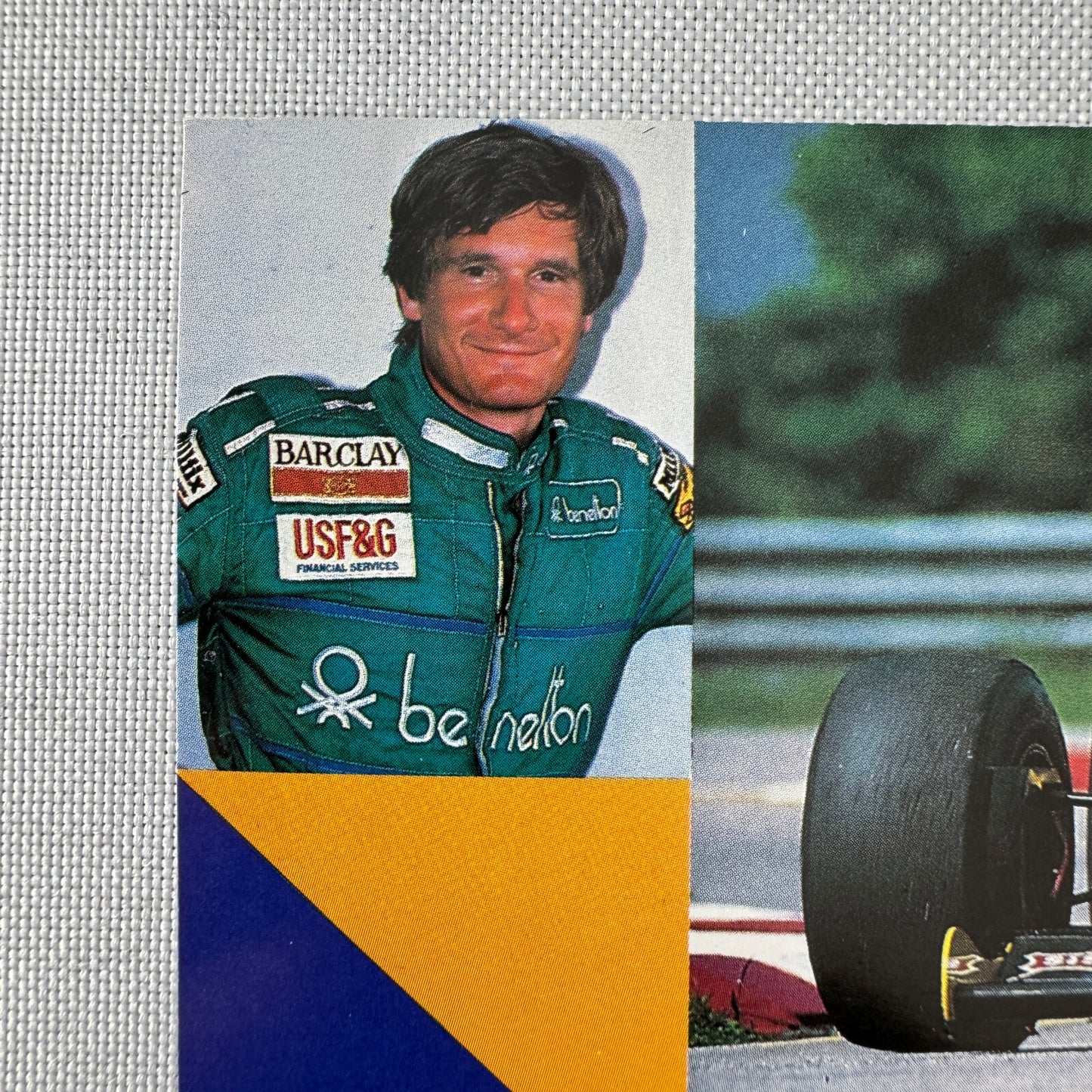 1987 Benetton Formula One Racing Postcard Post Card Thierry Boutsen Vintage