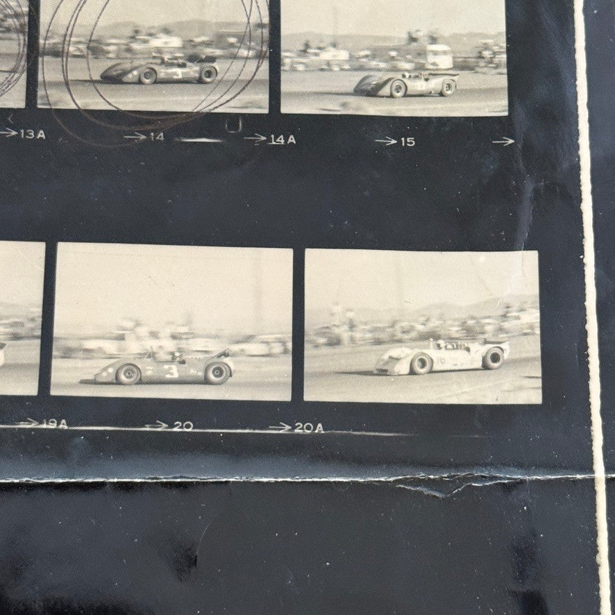 Vintage 1969 Las Vegas Can Am Racing Photo Contact Sheet Photograph Chaparral