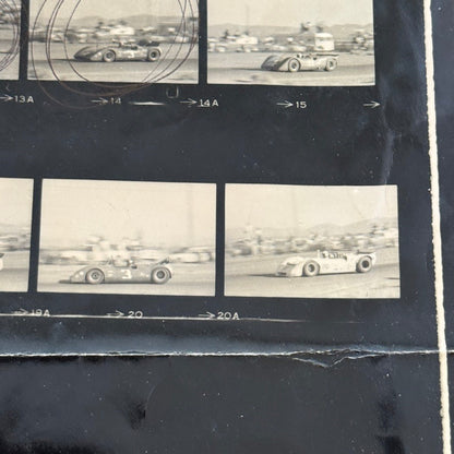 Vintage 1969 Las Vegas Can Am Racing Photo Contact Sheet Photograph Chaparral