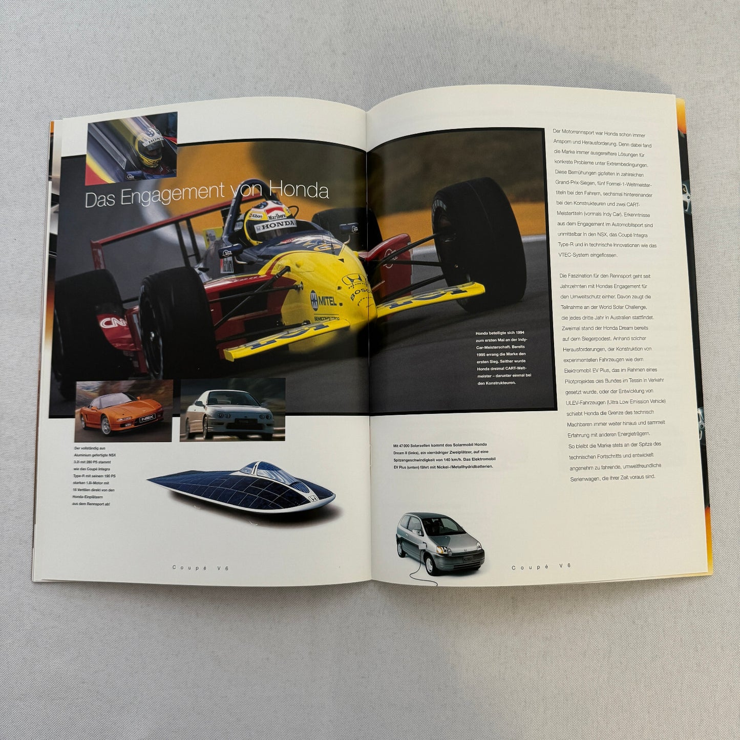 1998 1999 Honda Accord Coupe V6 Car Sales Brochure Swiss Market German Text