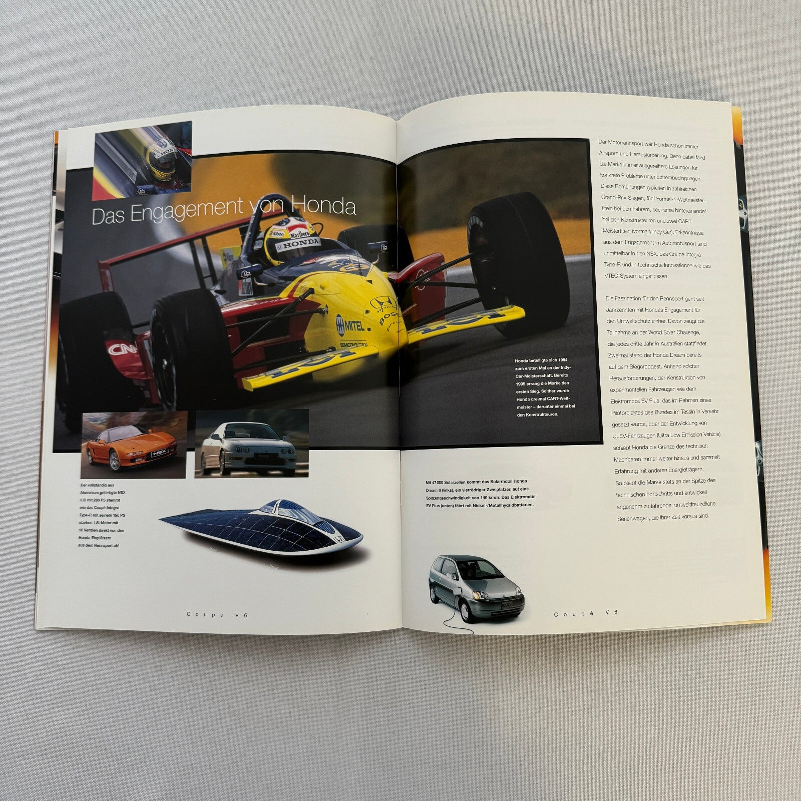 1998 1999 Honda Accord Coupe V6 Car Sales Brochure Swiss Market German Text