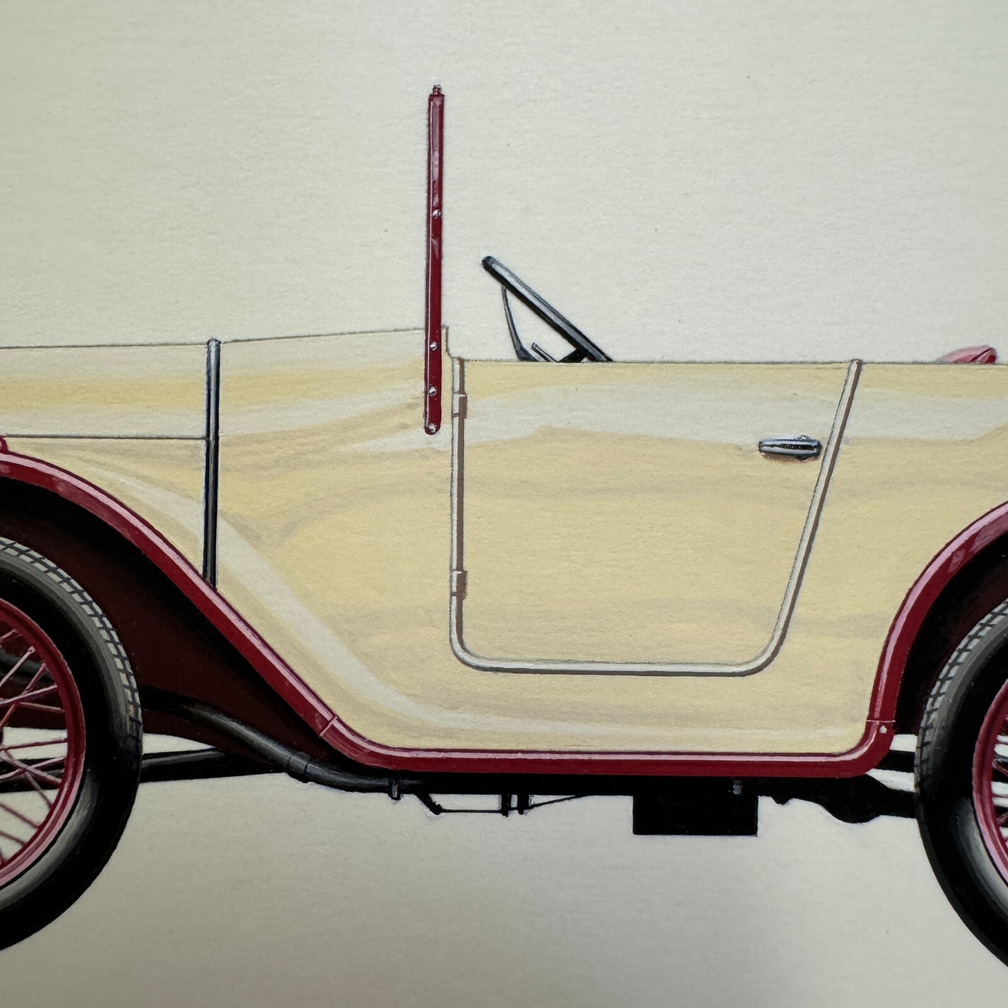 1928 Dixi Tourer Car Automobile Illustration Art Drawing Hand Drawn Robert Preis