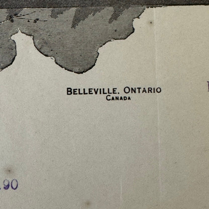 1916 Vintage Receipt Document The Walker Foundry Rock Drills Belleville Ontario
