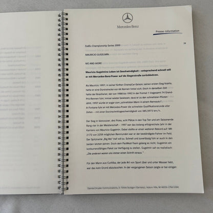 2000 Mercedes Benz Marlboro CART Racing Press Kit Tony Kanaan Michel Jourdain