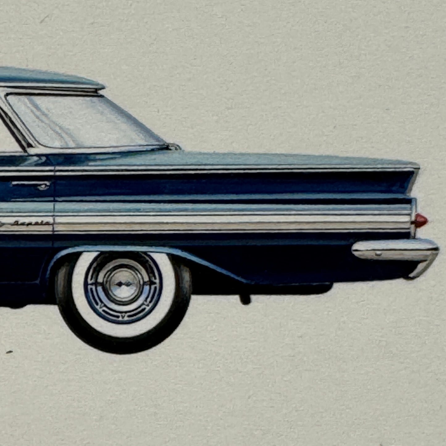 1960 Chevrolet Impala Sport Sedan Car Illustration Art Drawing Vintage Miniature