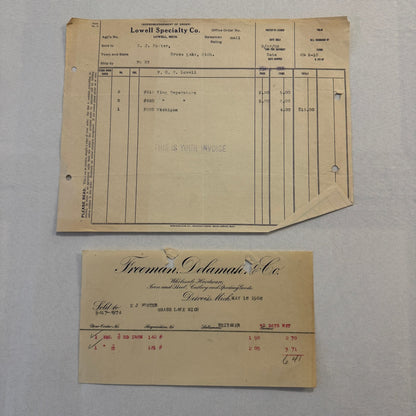 Antique Document Receipt Invoice Lot Farm Equipment Hardware Buggy Furniture 25+