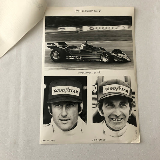 Vintage 1977 Martini Brabham Racing Alfa Romeo Car Press Photo Photograph Pace +