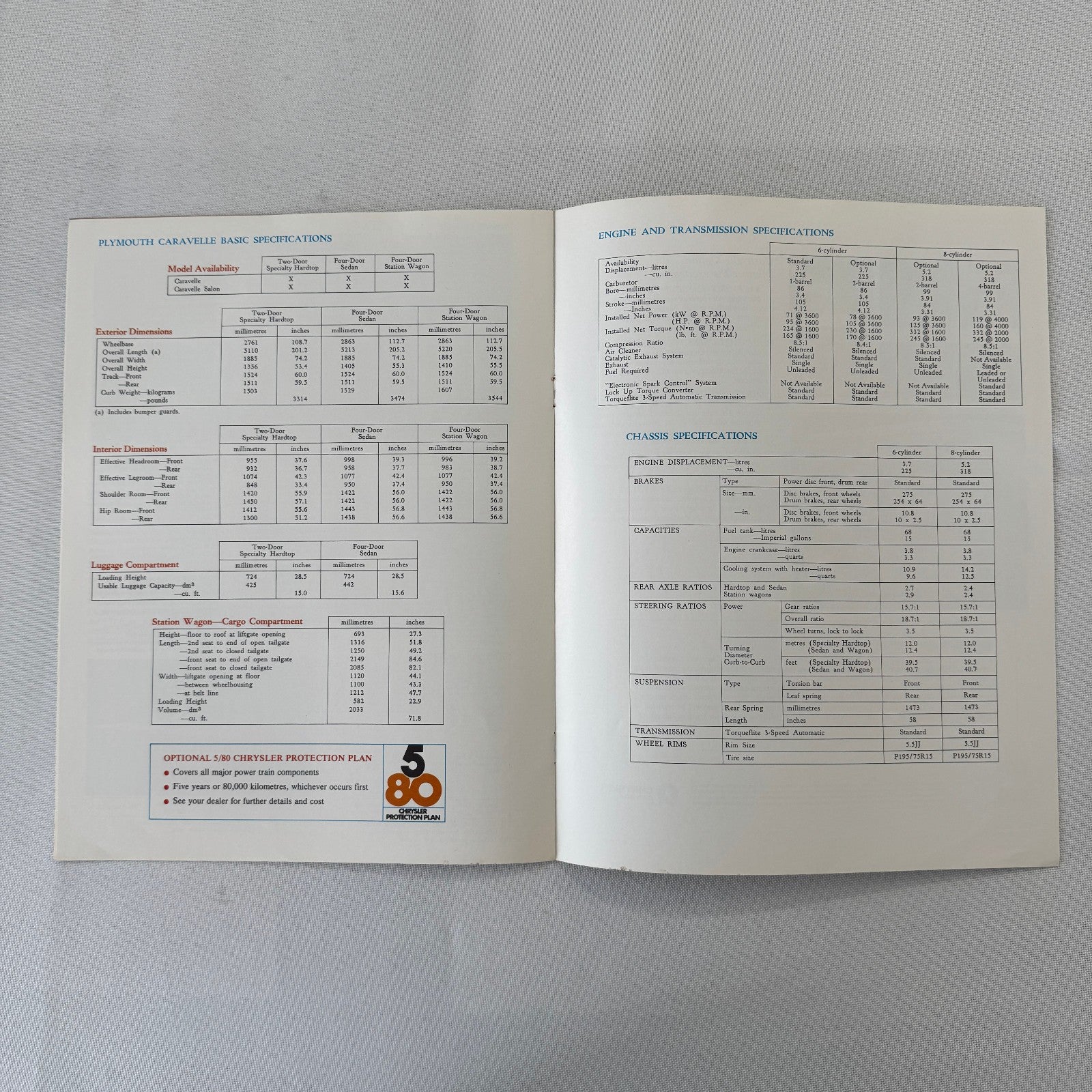 1980 Plymouth Caravelle Car Sales Brochure Catalog Advertising Coupe Sedan Wagon