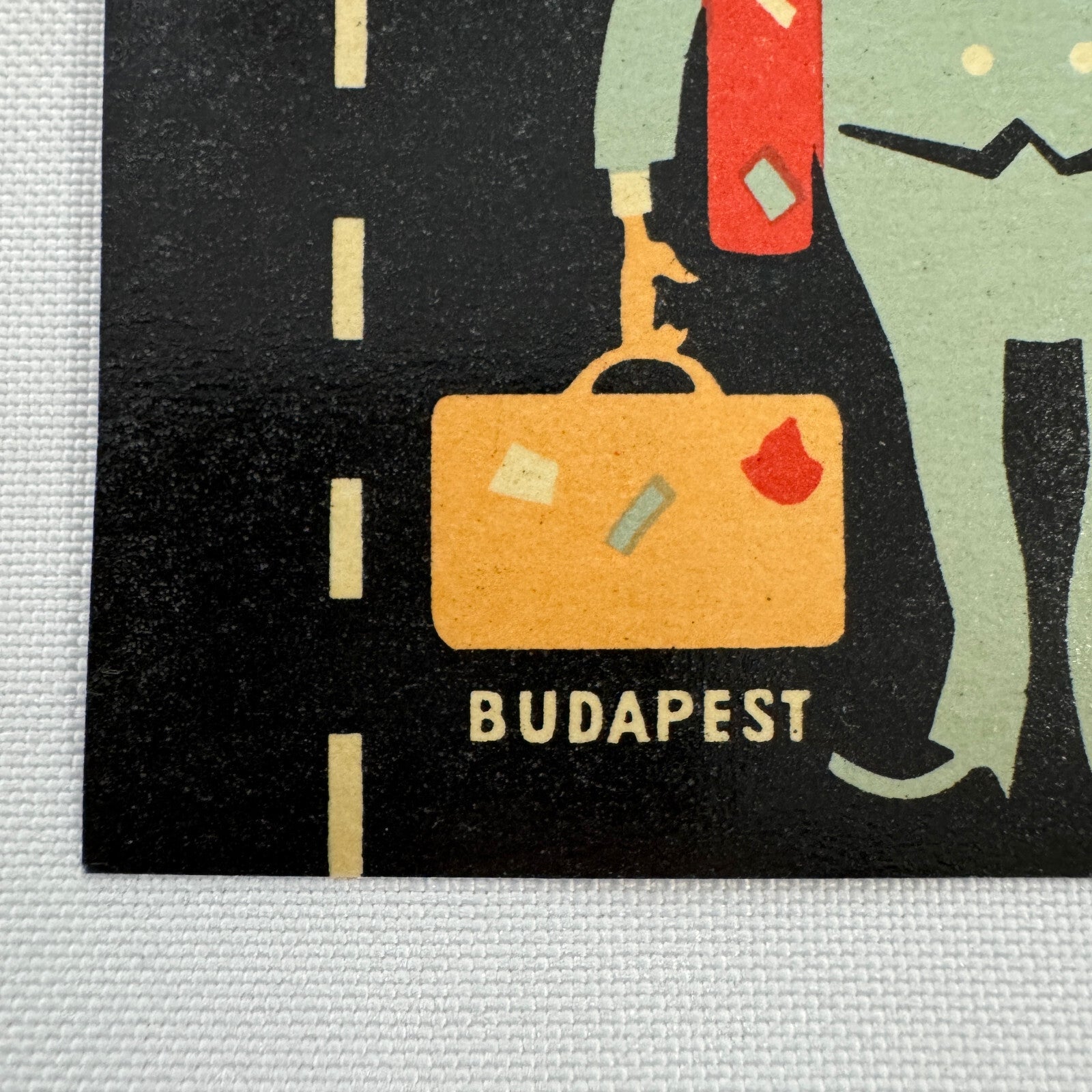 Vintage Travel Luggage Label Park Hotel Budapest Hungary Hungarian
