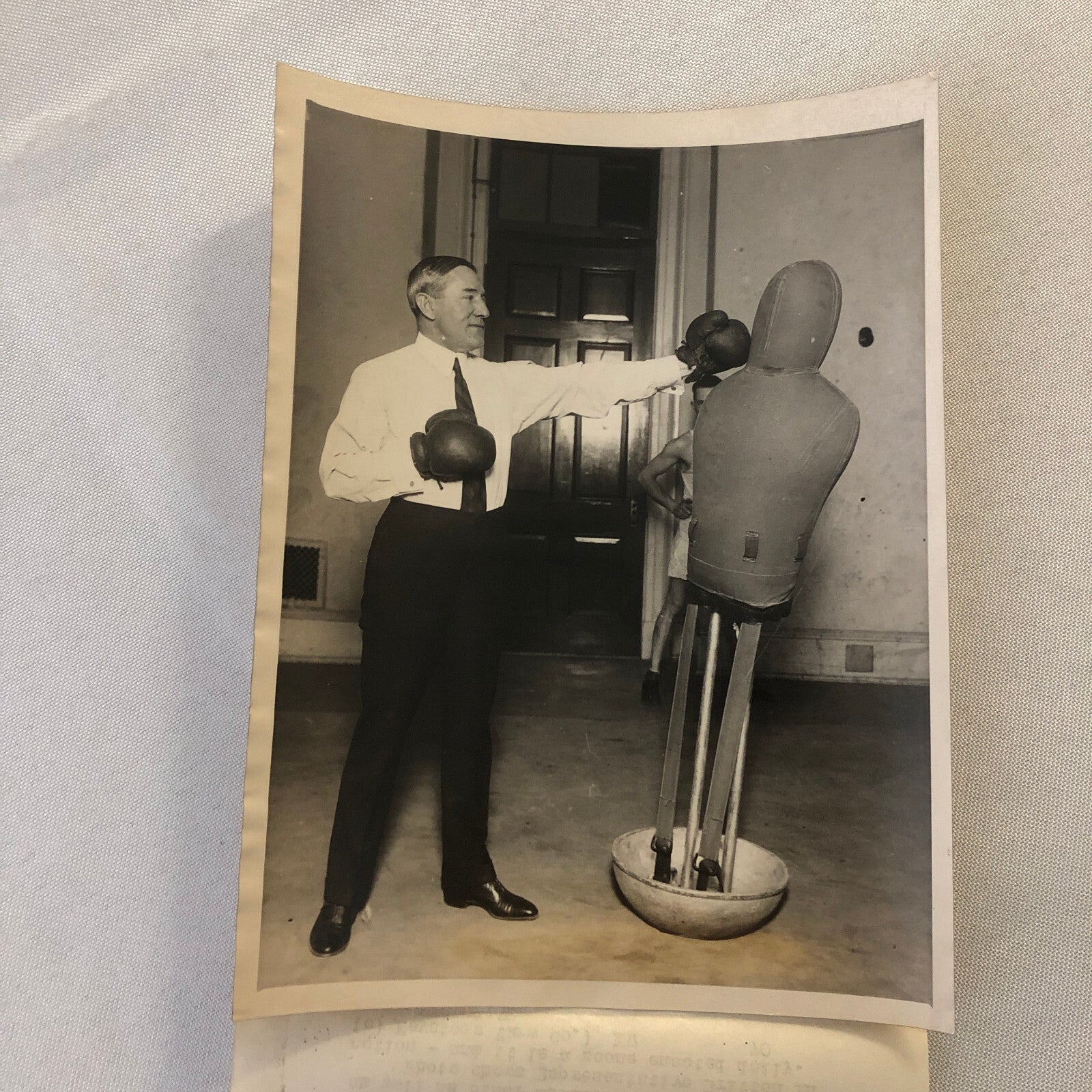 Press Photo Photograph Boxing Boxer Representative Fred A Britten Illinois Gym