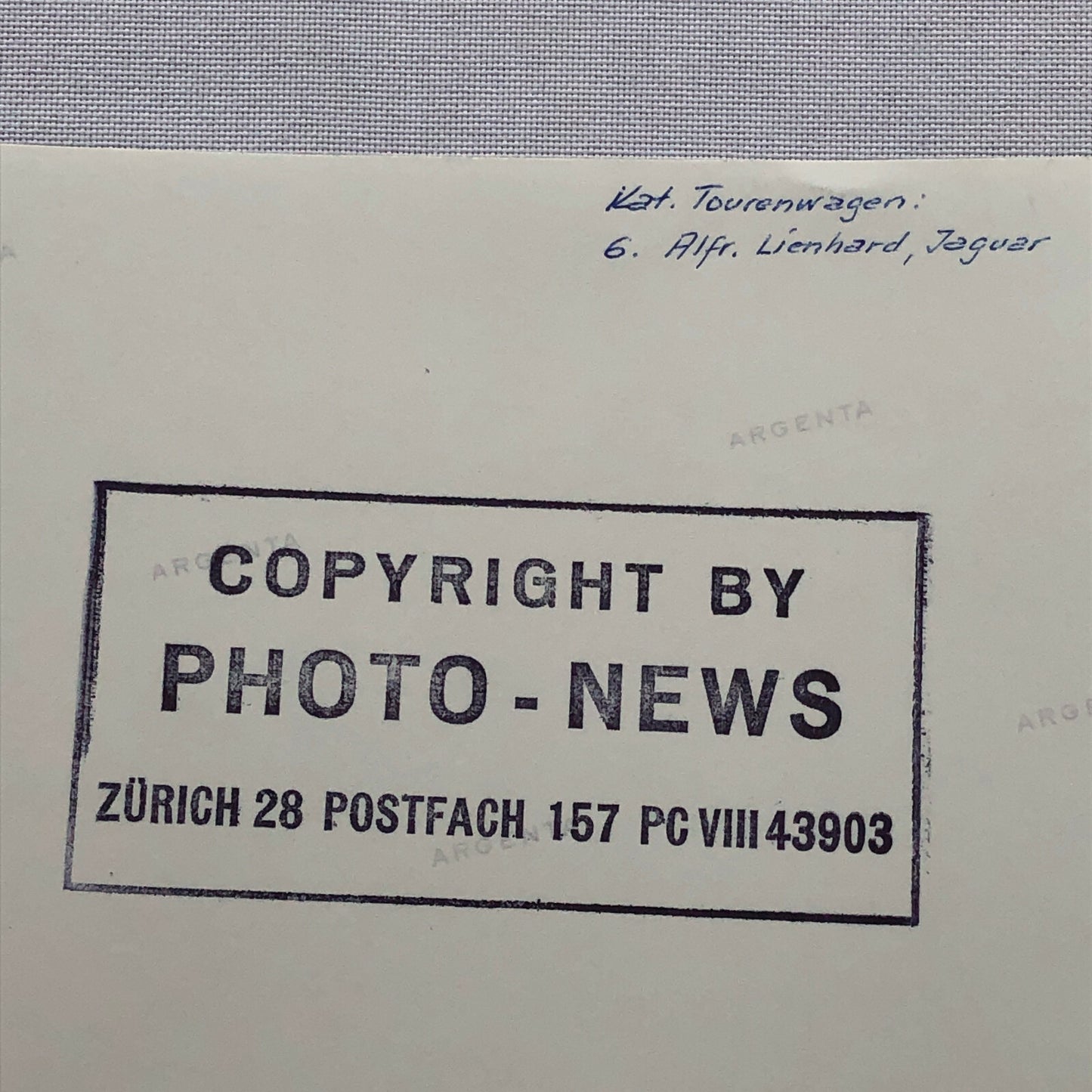 Vintage Jaguar 3.4 Racing Photo Photograph Lienhard ? 