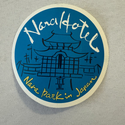Vintage Hotel Travel Luggage Label Nara Hotel Nara Park Japan