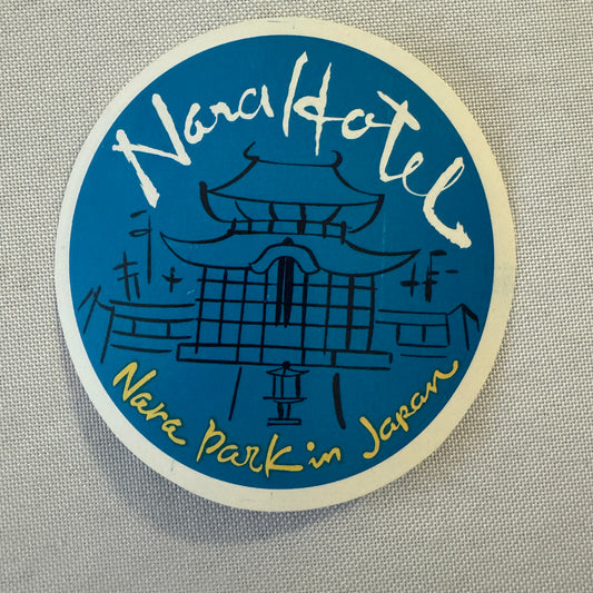 Vintage Hotel Travel Luggage Label Nara Hotel Nara Park Japan