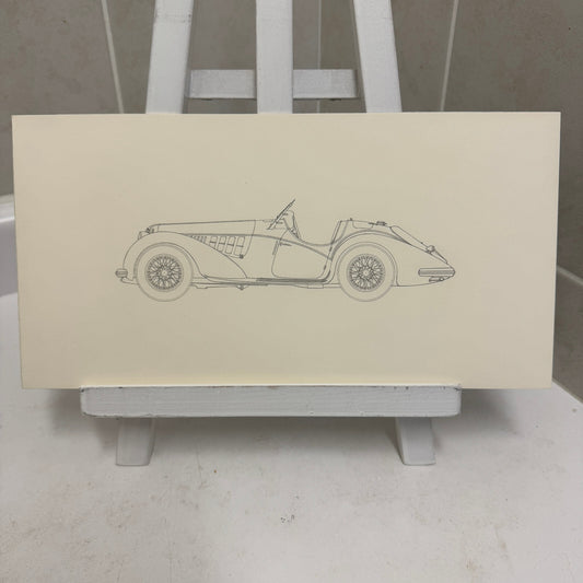 1937 Alfa Romeo 8C 2900 B Spider Car Illustration Art Drawing Hand Drawn