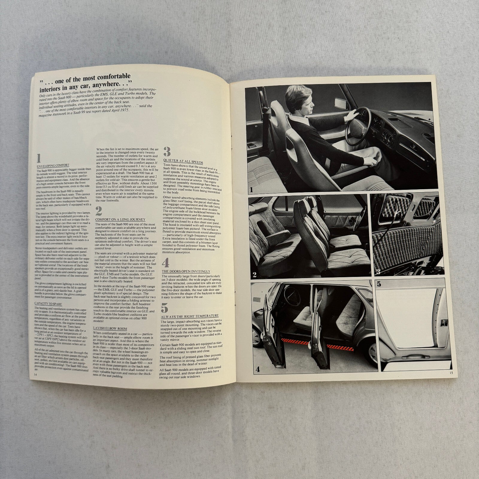 Saab 900 Engineering Features Book Brochure 1979 Saab 900 Turbo GLi EMS GLE