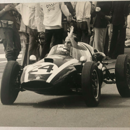 Vintage Photo Photograph of Racing Driver Stirling Moss in Grand Prix Car 