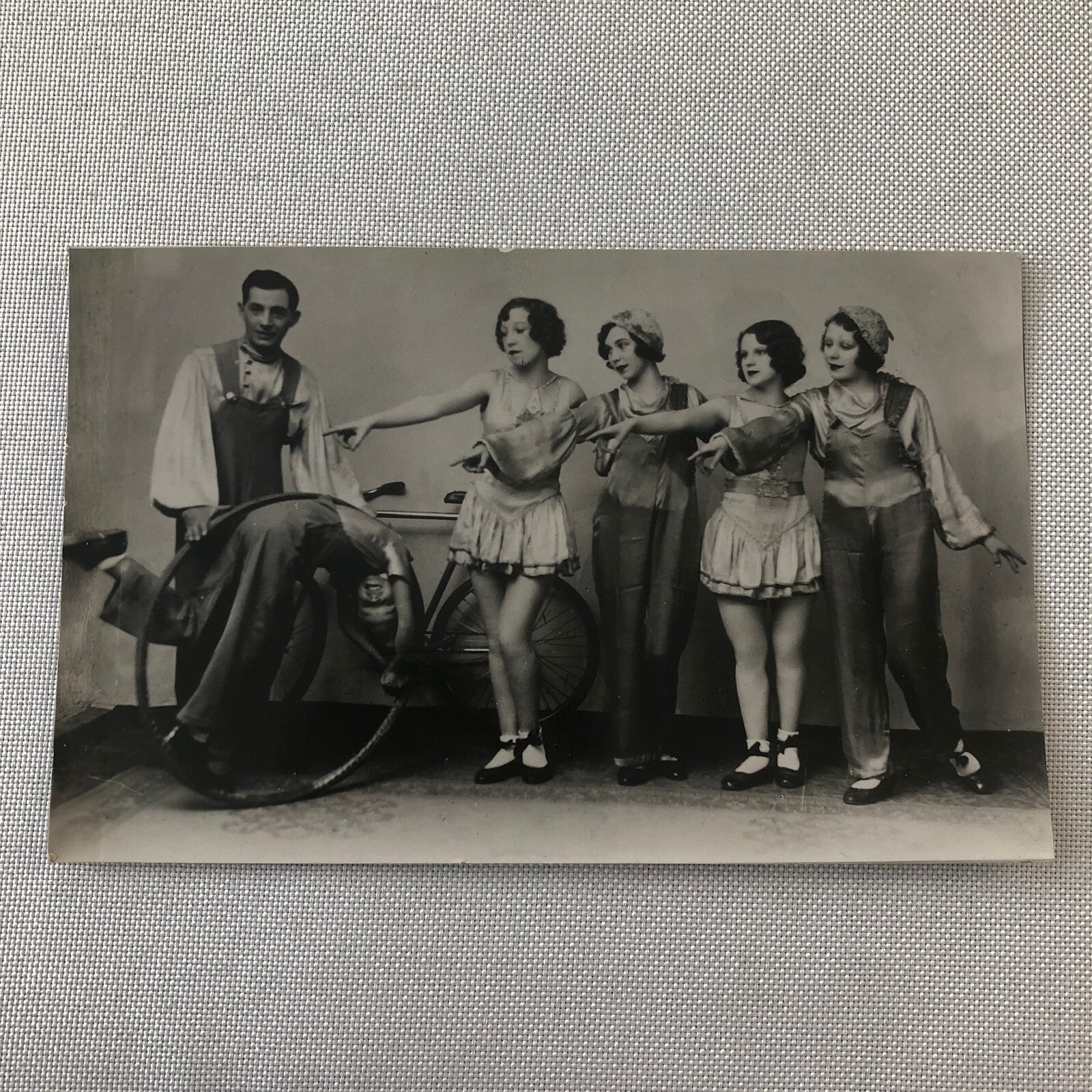 Circus Performer Photo Postcard Real Photo Postcard RPPC Bicycles Hoop