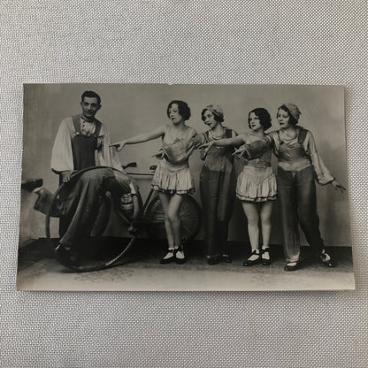 Circus Performer Photo Postcard Real Photo Postcard RPPC Bicycles Hoop