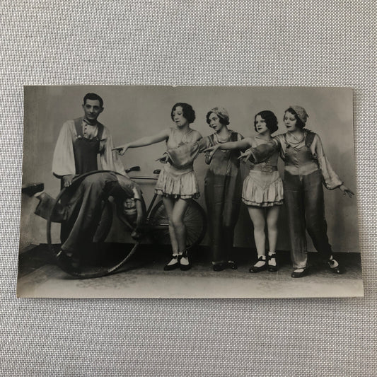 Circus Performer Photo Postcard Real Photo Postcard RPPC Bicycles Hoop