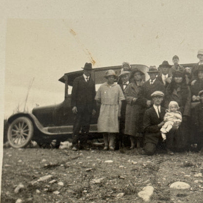 Real Photo Postcard RPPC People and Cars Automobile Antique Vintage
