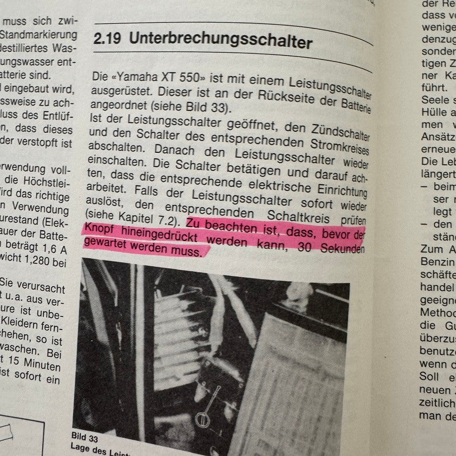 Vintage Yamaha XT550 Motorcycle Bike Repair Manual Book XT 550 GERMAN